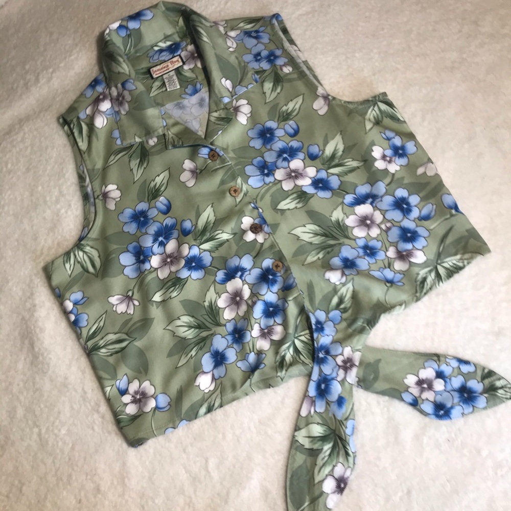 Jamaica Bay Retro Tiki Blouse EUC, size XL